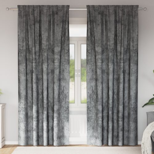 Velúr függöny 2 db fülekkel Szürke 260x140 cm