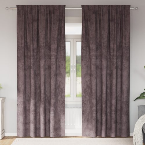 Bársonyos Függönyök 2 db Fülekkel Barna 260x140 cm