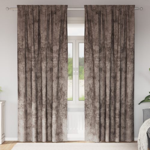 bársonyos függöny 2 db szemgombokkal, Kávébarnás 225x140 cm