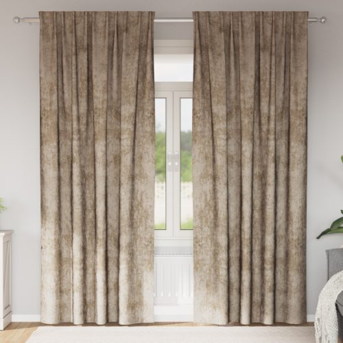 Bársony Függönyök 2 db Fémlyukkal Champagne 225x140 cm