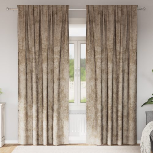 Velúr Függönyök 2 db Pálcataszkolttal Gyöngyház 260x140 cm