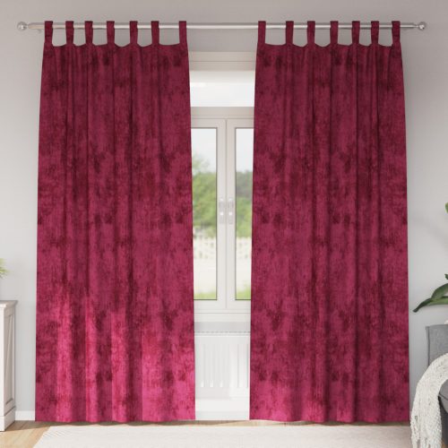 Velúr Függönyök 2 db Fülekkel Burgundi Vörös 245x140 cm