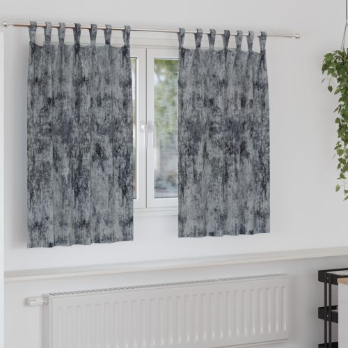 Vellúr Függöny 2 db Gombfüllel Ezüst Szürke 140x140 cm