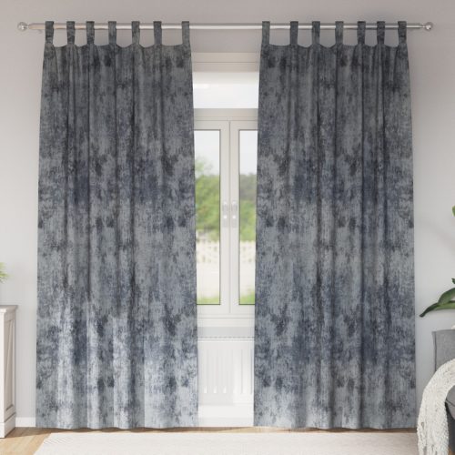 Vellúrfüggöny 2 db gombfüllel Ezüstszürke 225x140 cm