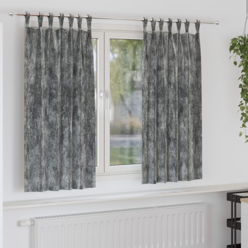 Velúr Függöny 2 db Gombfüllel Szürke 175x140 cm