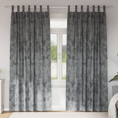 Vellvet Függönyök 2 db Gombokkal Szürke 225x140 cm