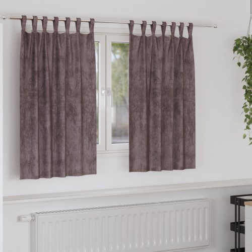 Bársony Függönyök 2 db Gombfülekkel Barna 140x140 cm