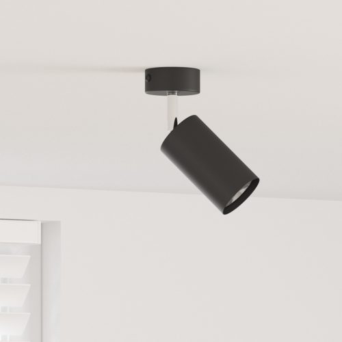 plafonspotlámpa 1 irányban állítható fekete GU10