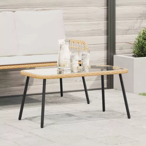 Dohányzóasztal Barna és fekete 90 x 45 x 43 cm polirattan