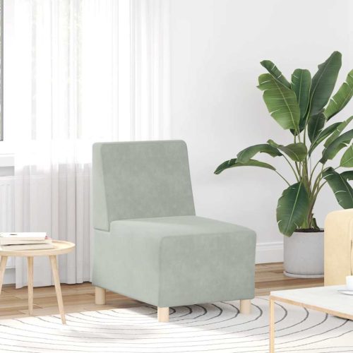 moduláris kanapé karfa nélkül világosszürke bársony 55 cm