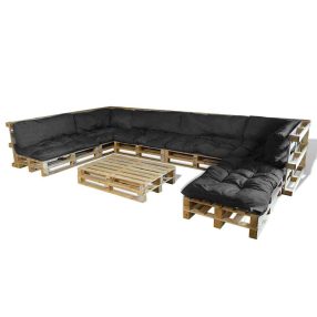 Pallet Sofa Párna 13 pcs Fekete 120 x 80 x 10 cm szövet