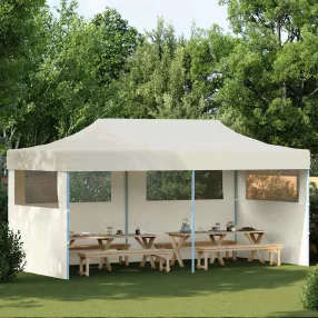 Krémszínű összecsukható pavilon 3 x 6 m