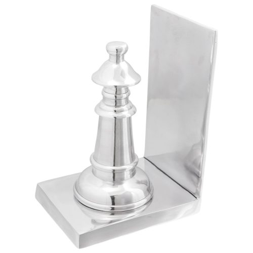 Könyvtámaszok 2 db Ezüst 11x12x19,5 cm Alumínium Sakk