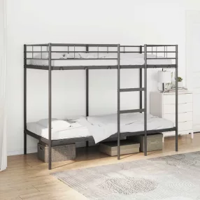   vidaXL fekete acél emeletes ágy matrac nélkül 90 x 190 cm