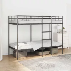   vidaXL fekete acél emeletes ágy matrac nélkül 100 x 190 cm