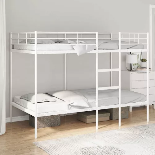 vidaXL fehér acél emeletes ágy matrac nélkül 100 x 200 cm