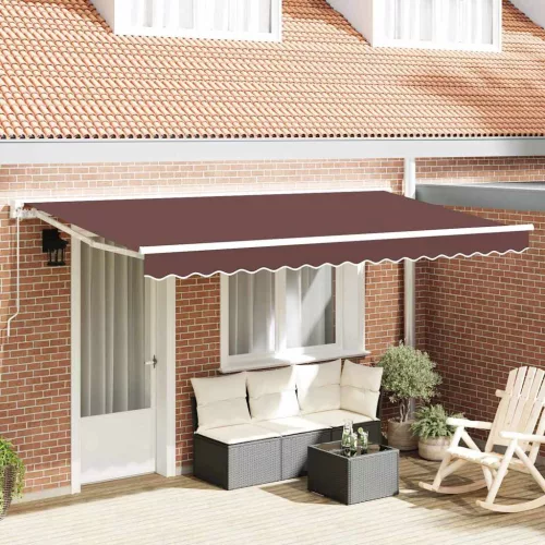 vidaXL Napellenző ponyva Barna 380 x 195 cm Poliészter