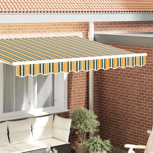 vidaXL Napellenző díszél csere Zöld és sárga 230 x 20 cm Poliészter