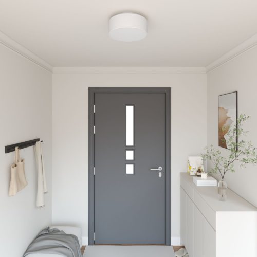 Mennyezeti Lámpák Flush Mount Fehér Ø 30 cm Szövet E27