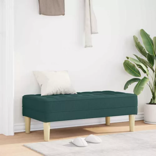 vidaXL pad párnával Sötétzöld 113 x 57 x 39 cm szövet