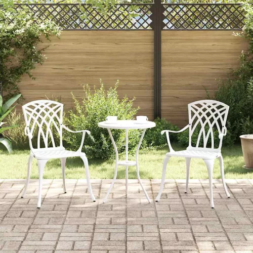 vidaXL Kerti Szék 2 pcs Fehér 53 x 51 x 88,5cm Alumínium