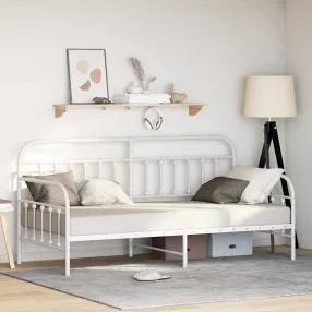 vidaXL Nappali ágykeret Fehér 100 x 200 cm Porszórt acél