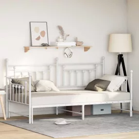 vidaXL Nappali ágykeret Fehér 107 x 203 cm Acél