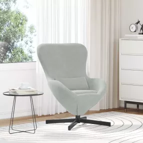 vidaXL Tojásfotel Világosszürke 63 x 73 x 90 cm Bársony