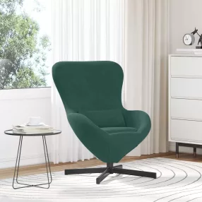 vidaXL Tojásfotel Sötétzöld 63 x 73 x 90 cm Bársony