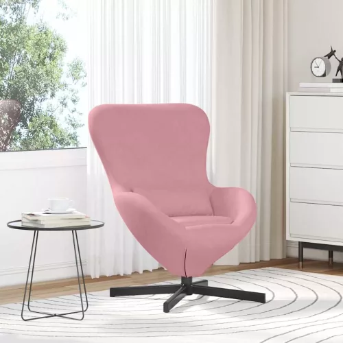 vidaXL Tojásfotel Rózsaszín 63 x 73 x 90 cm Bársony