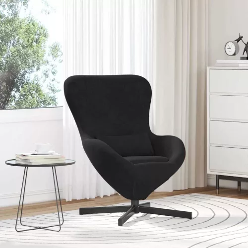 vidaXL Tojásfotel Fekete 63 x 73 x 90 cm Bársony