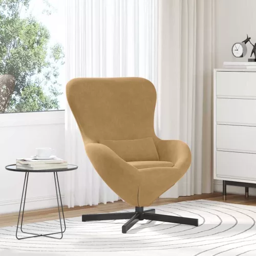 vidaXL Tojásfotel Barna 63 x 73 x 90 cm Bársony
