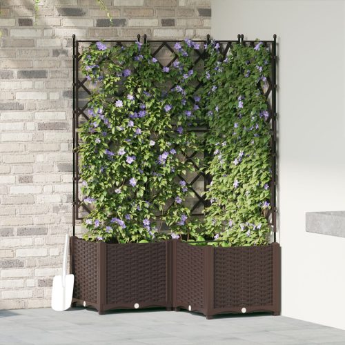 Cserép Támasszal 3 db Barna 80x80x143 cm