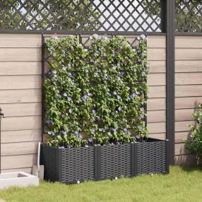 Kerti cserép 3 pcs Fekete 120 x 40 x 143 cm Acél