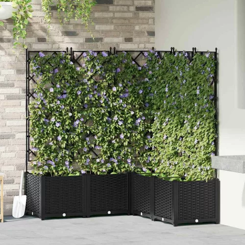 Kerti cserép 5 pcs Fekete 120 x 120 x 143 cm Acél