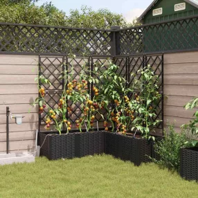   vidaXL Kerti cserép 5 pcs Fekete 120 x 120 x 142 cm Műanyag
