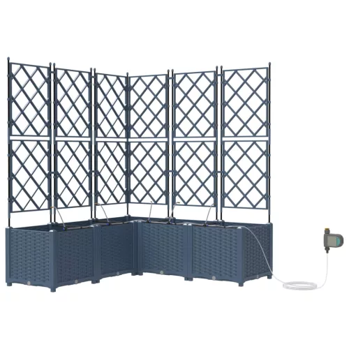 Kerti cserép 5 pcs Szürke 120 x 120 x 143 cm Acél