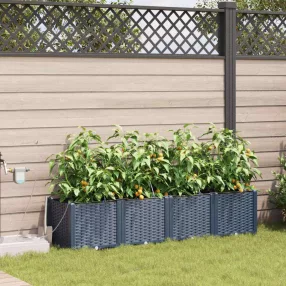   vidaXL Kerti cserép 4 pcs Szürke 160 x 40 x 37,5 cm Műanyag