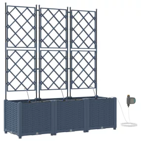   vidaXL Kerti cserép 3 pcs Szürke 120 x 40 x 142 cm Műanyag