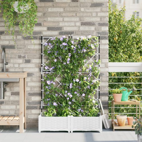 Trellises Kert Cserép 2 db Fehér 80x40x125,5 cm