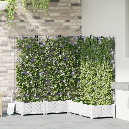 Rácsos Cserép 5 db Fehér 120x120x125.5 cm