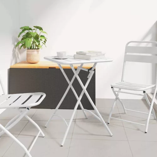 Bisztróasztal Fehér 55 x 55 x 72,5 cm Porfestett acél