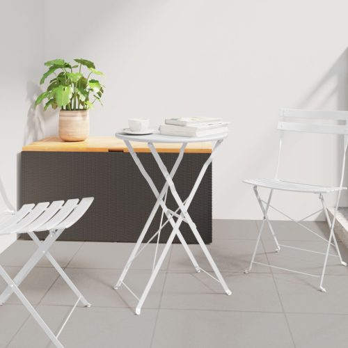 Összecsukható Bisztróasztal Fehér Ø50x71 cm Porbevonatos Acél