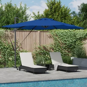   Cantilever Roma Napernyő LED lámpákkal, azúrkék – 286 x 285 x 270 cm, alumínium.