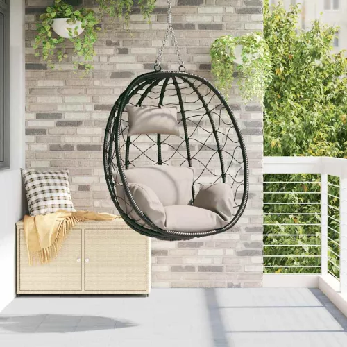 vidaXL Függő tojás szék Tópszínű 91,5 x 54,5 x 107 cm polirattan