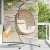 vidaXL Függő tojás szék Világos krémszín 104 x 100 x 191 cm polirattan