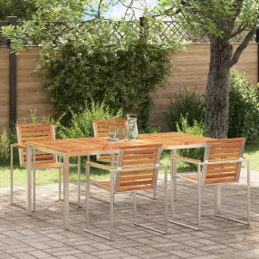 kültéri étkezőasztal 180x90x75 cm tömör akácfából