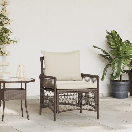 Kerti Szék Párnákkal Barna 60x70x78 cm Poli Rattan