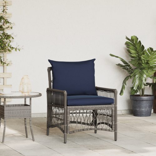 Kerti Szék Párnákkal Szürke 60x70x78 cm Poli Rattan