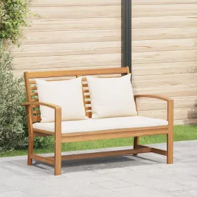   pad párnával Barna és Krém 110 x 66 x 76 cm Tömör Teakfa
